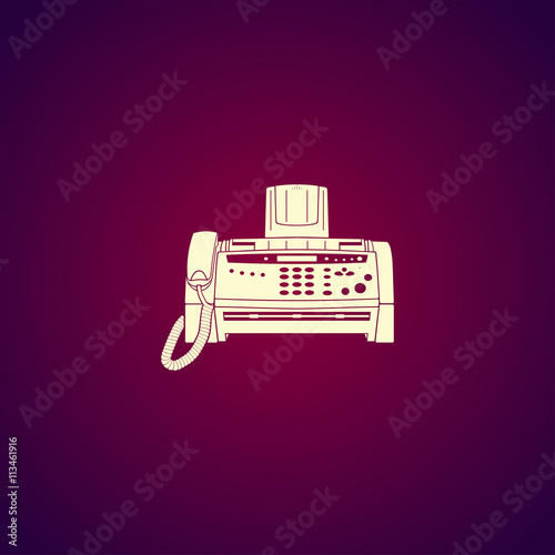Fax machine. Flat design style.