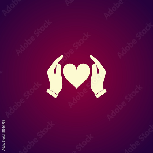 Vector icon - hands holding heart