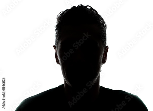 Hidden face in the shadow.male person silhouette photo
