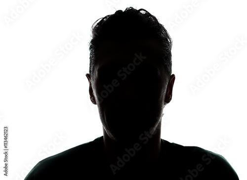 Hidden face in the shadow.male person silhouette