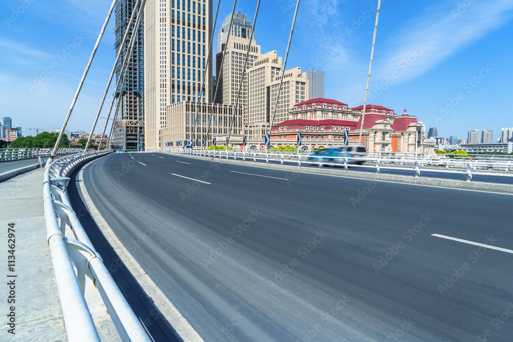 Naklejka premium downtown distrcit of tianjin city,china