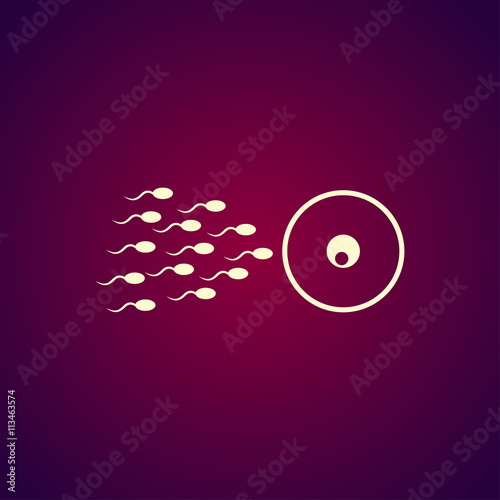 Sperm and egg cells thin line icon