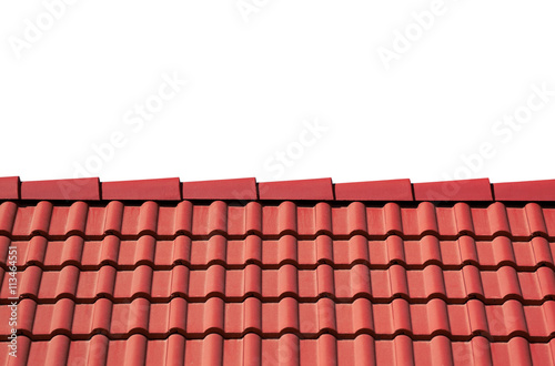 Roof tiles isolated on white