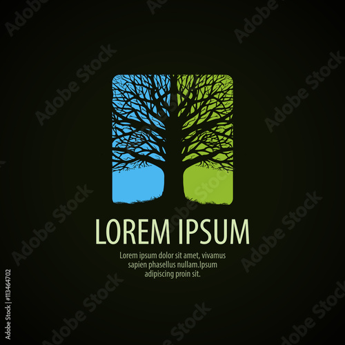 Tree logo. Nature, environment or ecology icon. Vector illustration