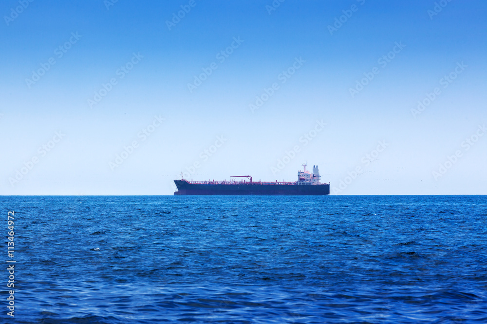 tanker in the ocean bay