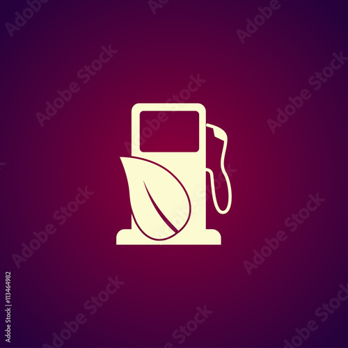 Gas station with leaves icon.
