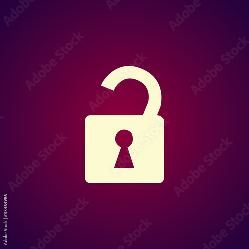 lock icon Flat design style