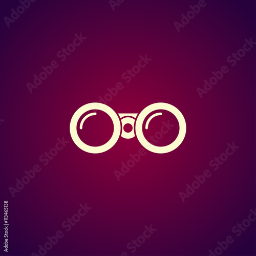 Binocular icon. Flat design style