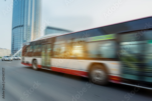 motion blurred car at bridge,tianjin city,china.