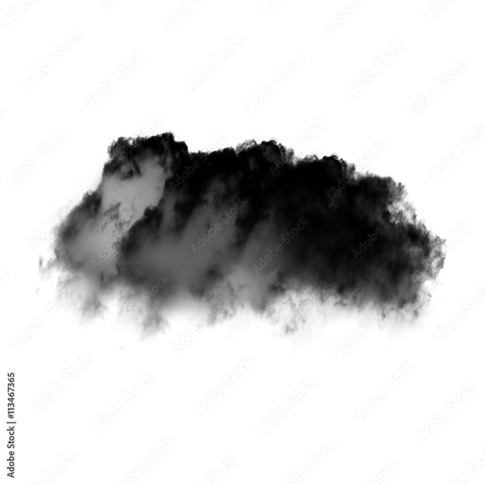 White fluffy cloud isolated over black background White fluffy cloud isolated over black background