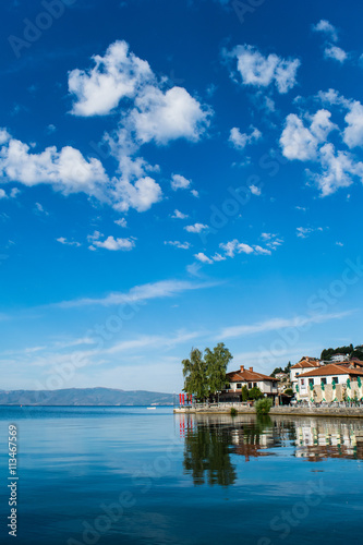 Fototapeta Naklejka Na Ścianę i Meble -  Ohrid lake with Ohrid city