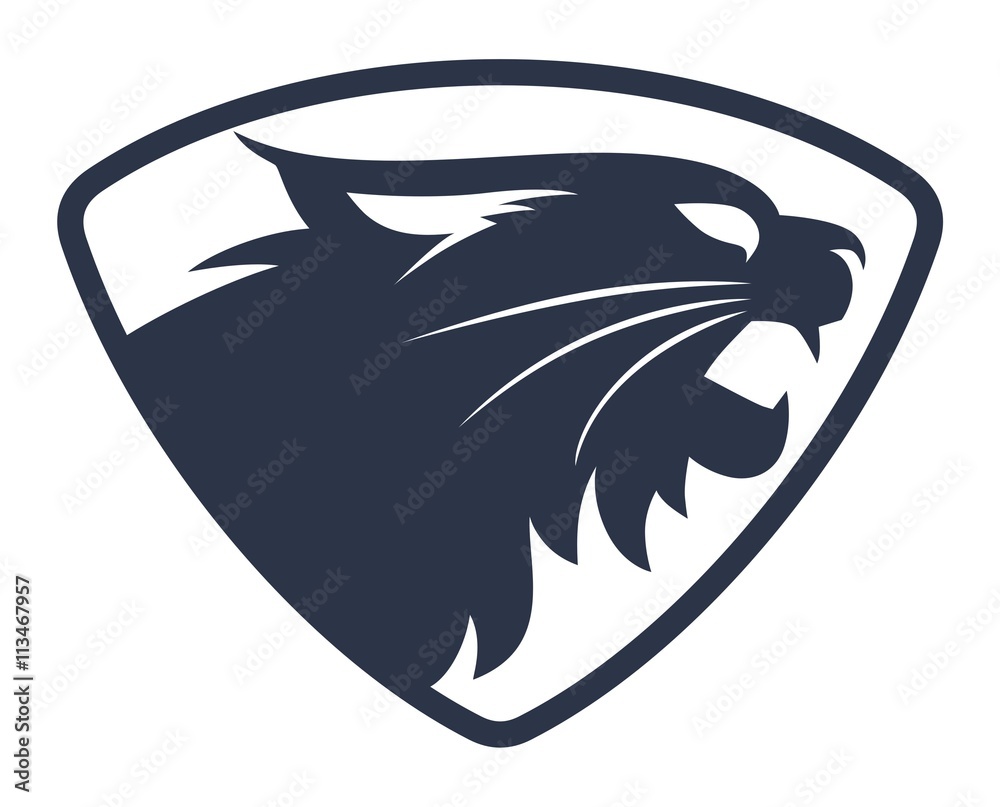 Fototapeta premium Wild cat head shield