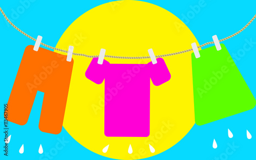 Colored laundry hang out