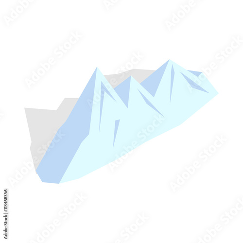 Snowy mountains icon  isometric 3d style
