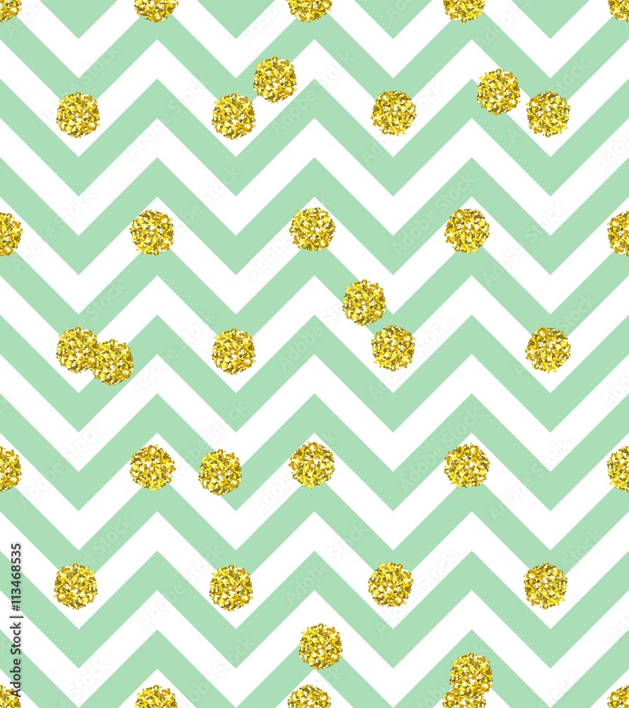 Trendy vector glittering gold seamless polka dot pattern. Great texture ...