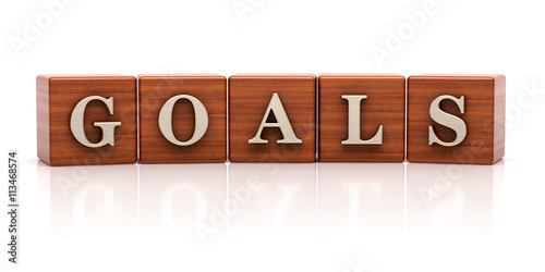 Obraz na płótnie Word goal written on wood cubes