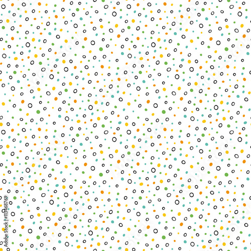 Textile polka dot pattern. Birthday vector decoration. Colorful fashion seamless