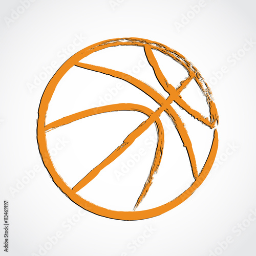 orange brush line basketball ball 