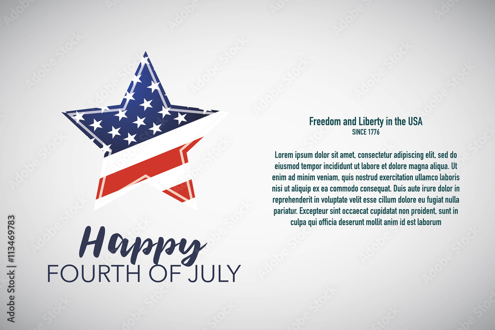 Happy Fourth of July banner for the Independence Day