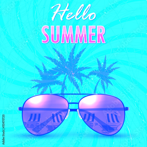 Hello Summer. Summer background/banner. Vector Illustration