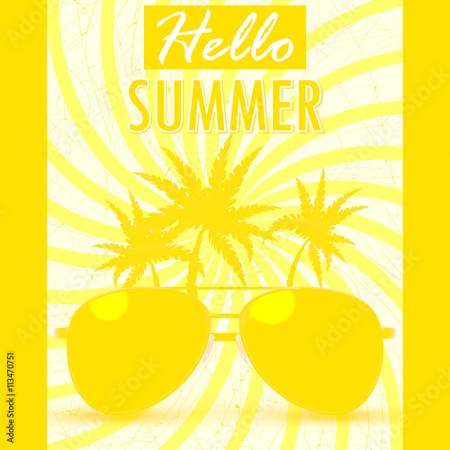 Hello Summer. Summer background/banner. Vector Illustration