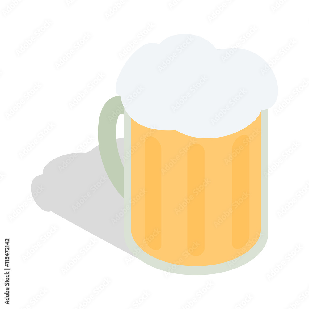 Beer mug icon, isometric 3d style Beer mug icon, isometric 3d style