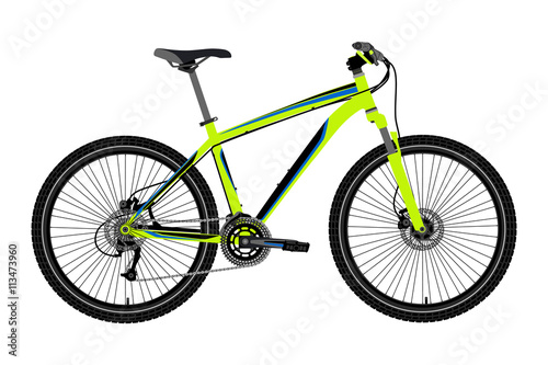 Sports high-speed bike in vector.Mountain bike in vector on white background. photo