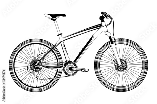 A sports bike in a vector on a white background.The logo of a sports bike.Mountain bike in vector.