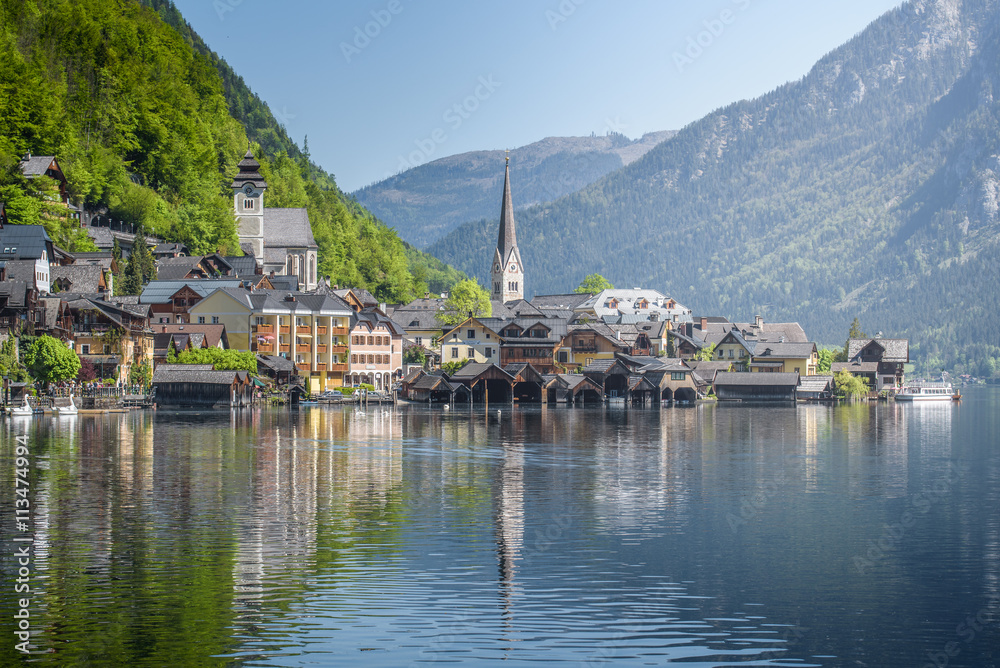 Fototapeta premium Hallstatt, Salzkammergut, Upper Austria, Austria