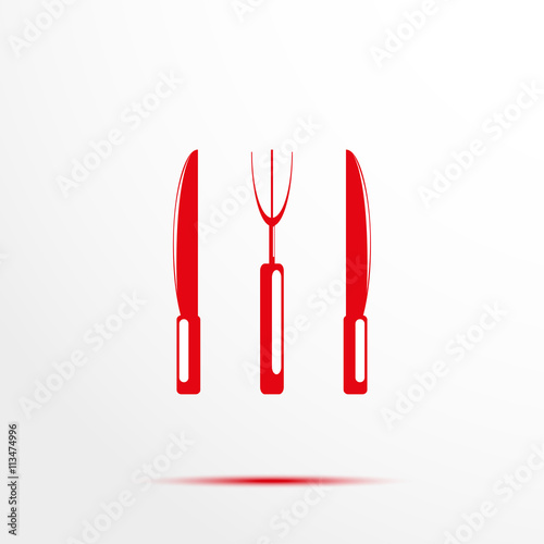 Knives and forks. Vector icon.