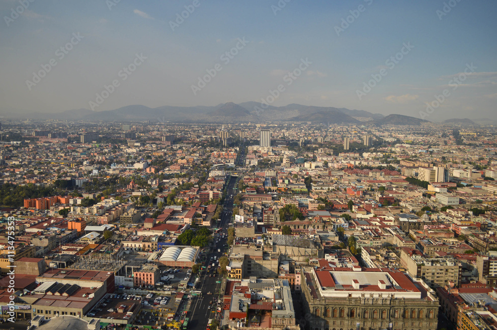 The view of the Mexico city from the top of the Latin American tower. Mexico