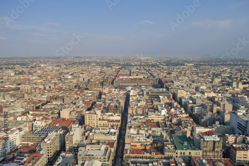 The view of the Mexico city historic center from the top of the Latin American Tower, Mexico