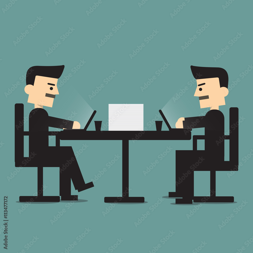 Two business man at work. Two business man at work.