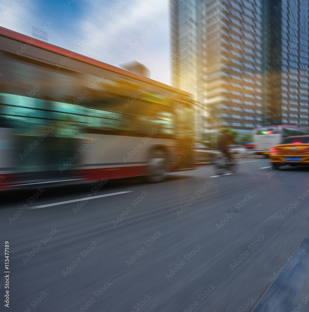 traffic in the downtown district,tianjin china.