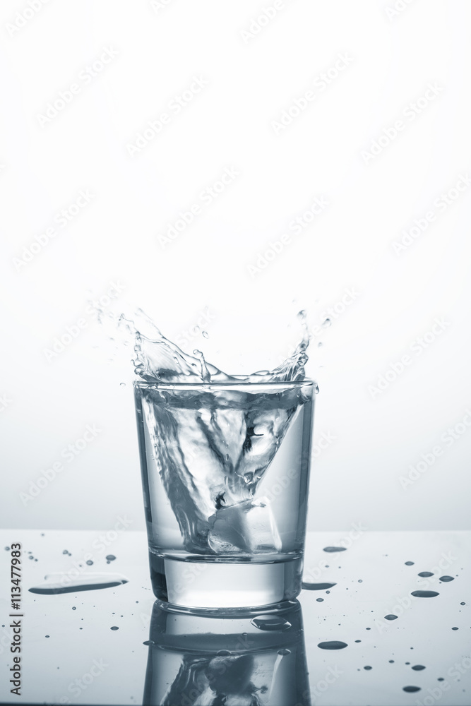 Splash water in glass Splash water in glass