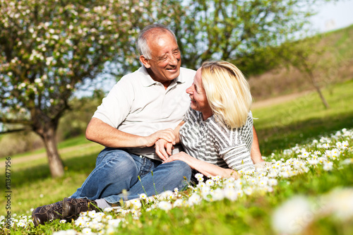 Senior couple in love enjoying togetherness outdoor. © Zoran Zeremski
