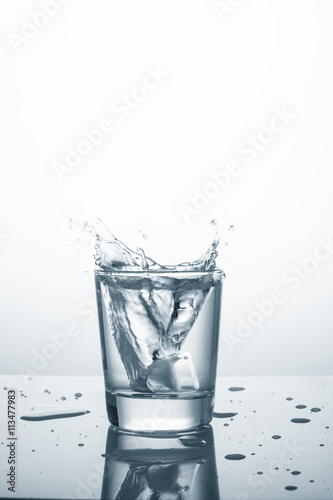 Splash water in glass