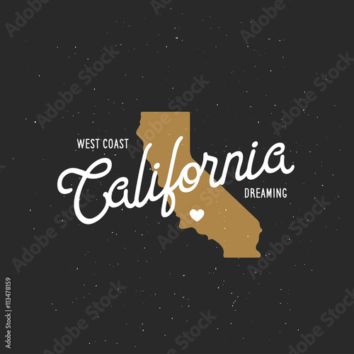 California dreaming t-shirt vector graphics. Vintage style illustration.