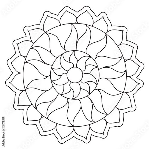 Coloring Simple Sun Mandala