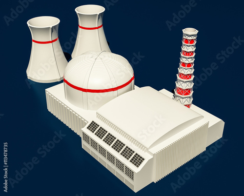 Wallpaper Mural 3D Illustration of Nuclear power station Torontodigital.ca