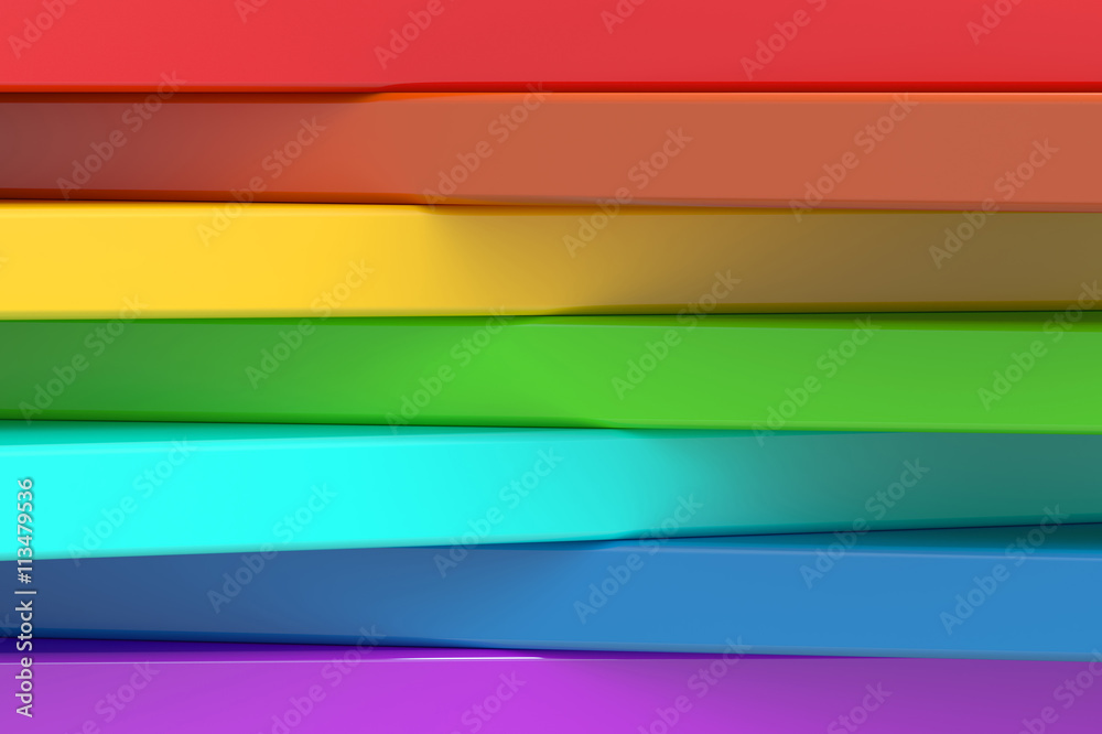 Abstract rainbow colors strips background, 3D rendering Abstract rainbow colors strips background, 3D rendering