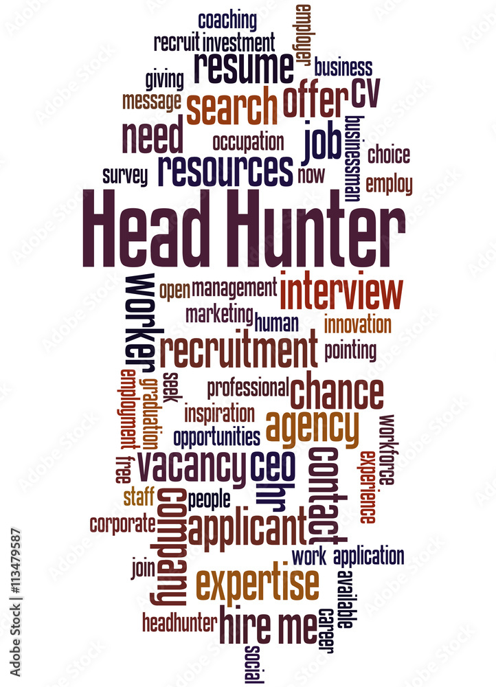Obraz premium Head Hunter, word cloud concept 2