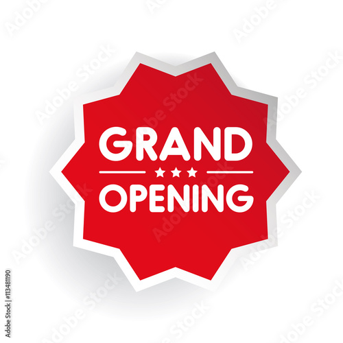Grand Opening invitation label lettering