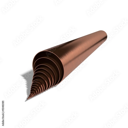 Various metallic pipes.3D r...