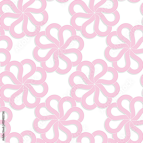 White 3D with colors pink flowers