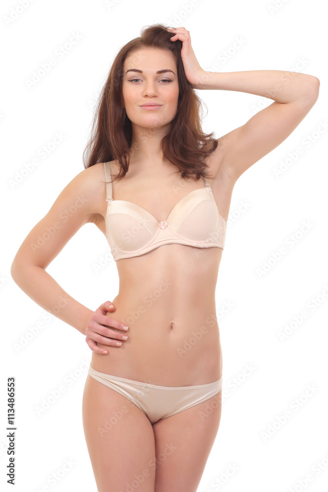 Beautiful woman in flesh color underwear Beautiful woman in flesh color underwear