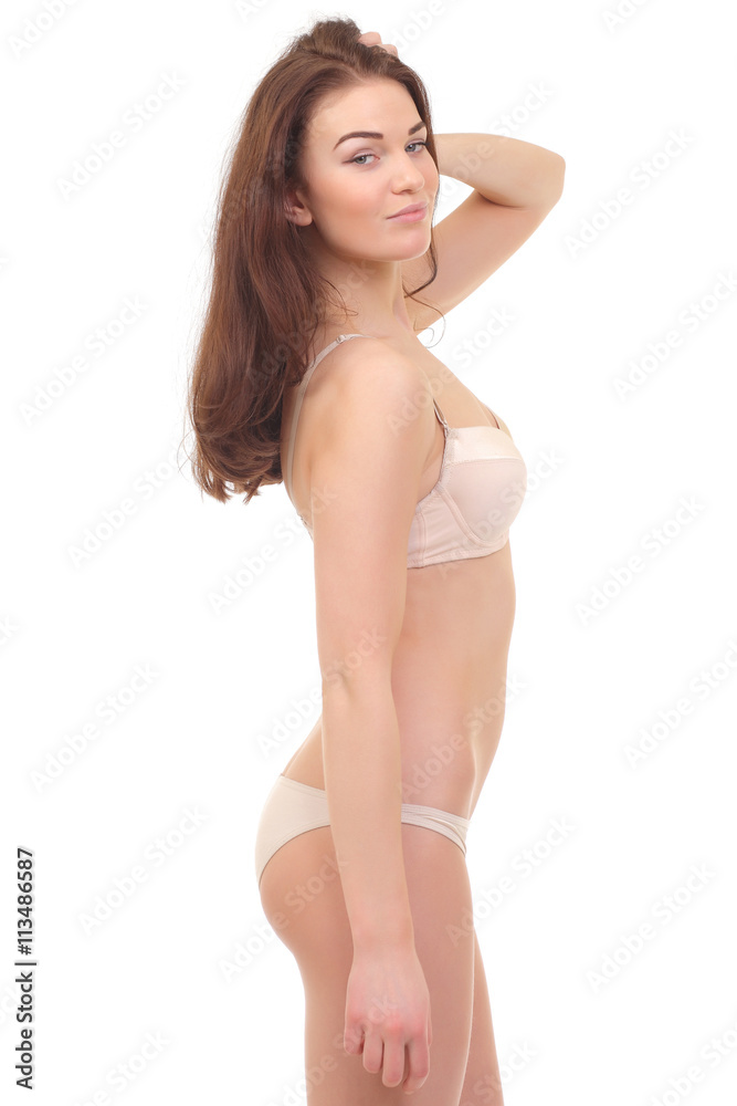 Beautiful woman in flesh color underwear Beautiful woman in flesh color underwear