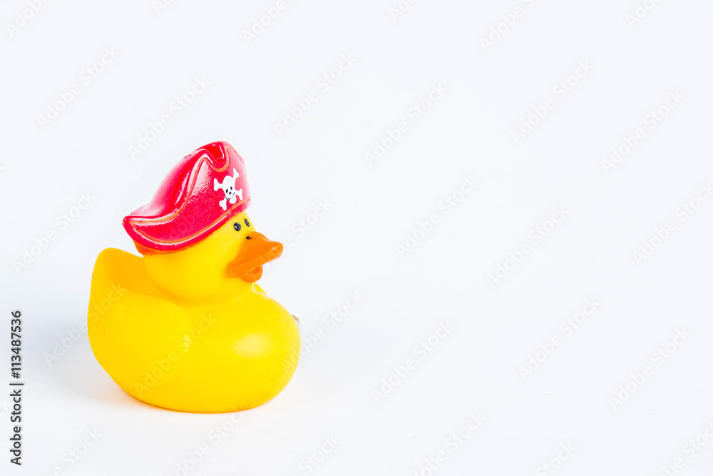 bath duck om white background,duck toy,Cute yellow rubber duck Stock