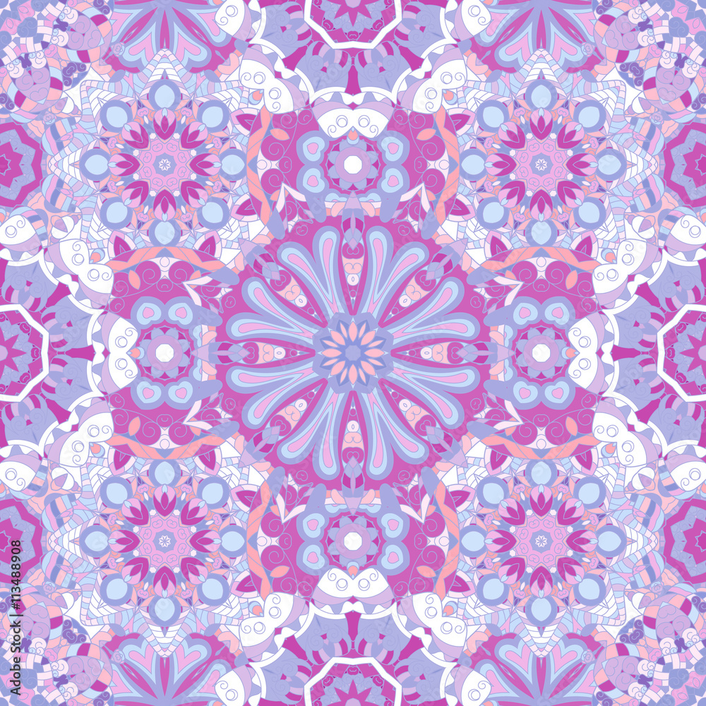 Seamless round pattern for printing on fabric or paper.
