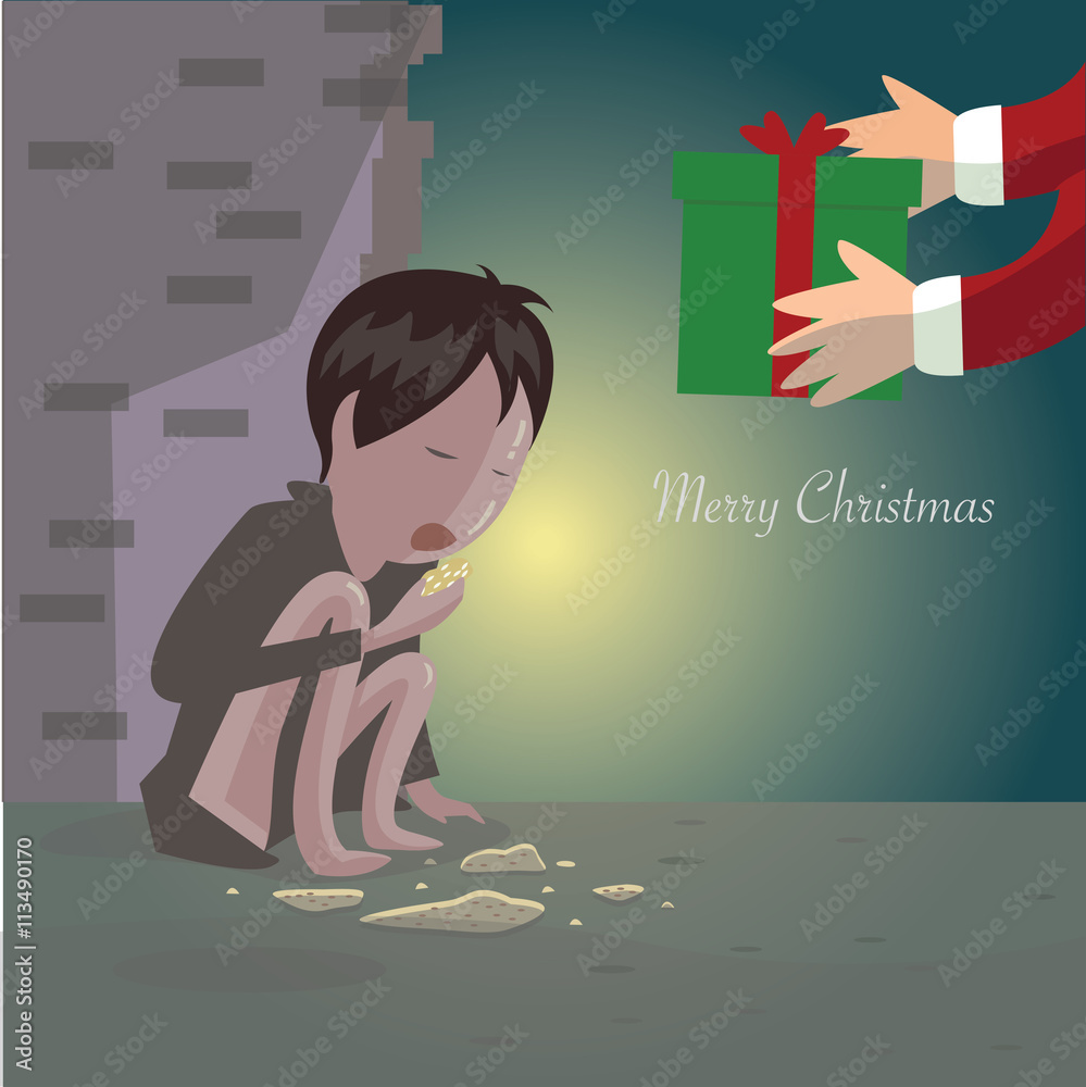 Εκτύπωση καμβά merry christmas for Disadvantaged children.